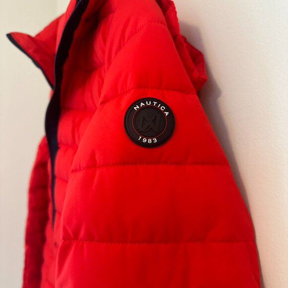 Red Puffer Jacket Nautica - Size S - Picture 4 of 5